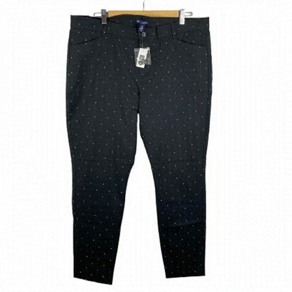 GAP Black White Polka Dot Slim City Pants Size 16 NWT - Picture 1 of 12